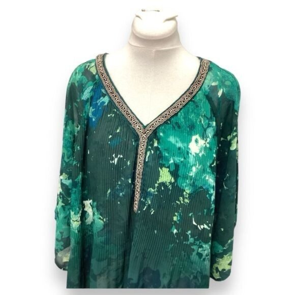 Catherine’s Women’s Petite Plus Embellished V Neck Sheer Tunic, size 3XWP - Picture 2 of 7